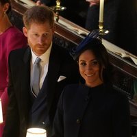 El Príncipe Harry y Meghan Markle, felices en la boda de Eugenia de York y Jack Brooksbank