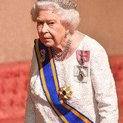 La Reina Isabel en la cena de Estado a Guillermo Alejandro y Máxima de Holanda