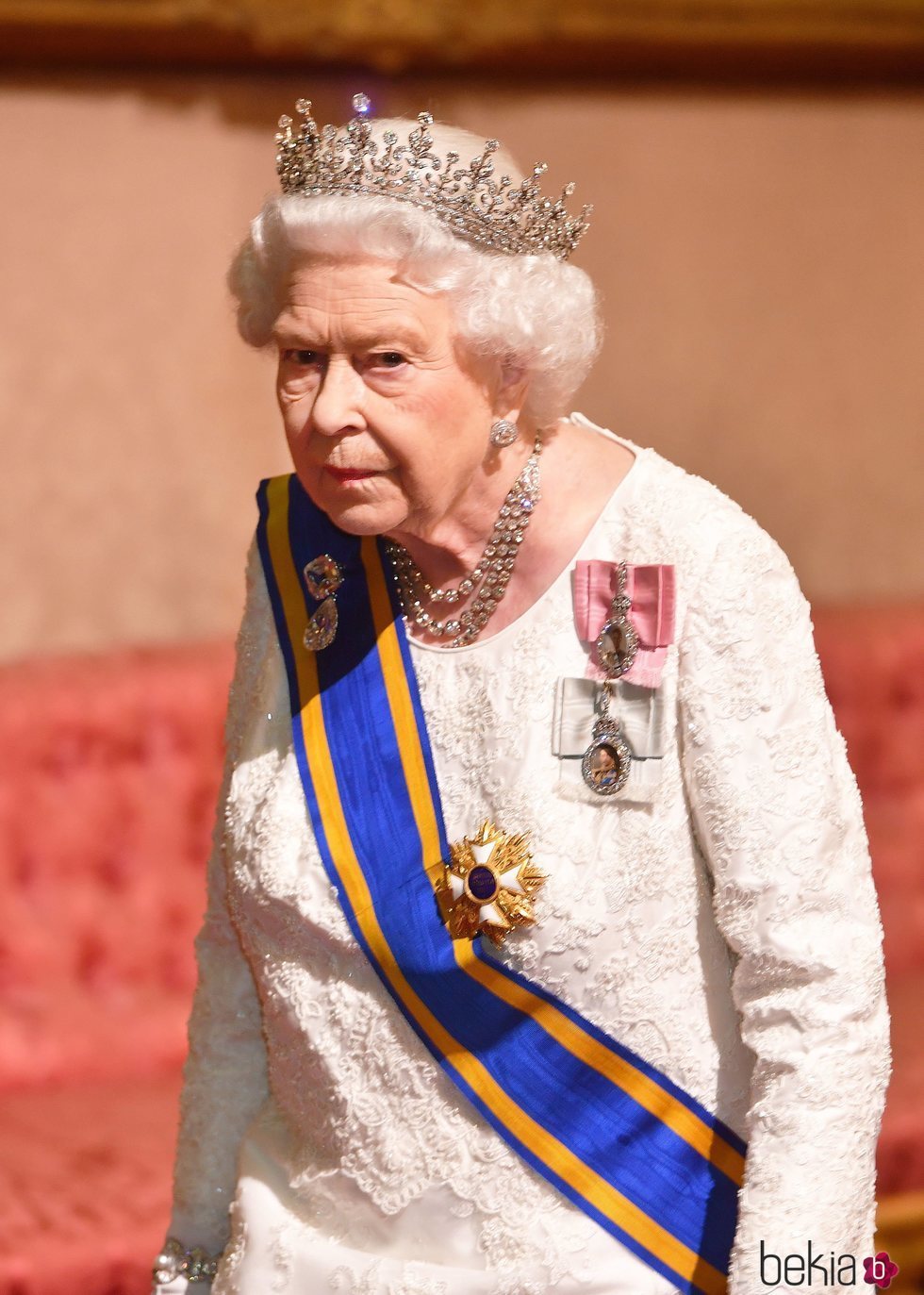 La Reina Isabel en la cena de Estado a Guillermo Alejandro y Máxima de Holanda