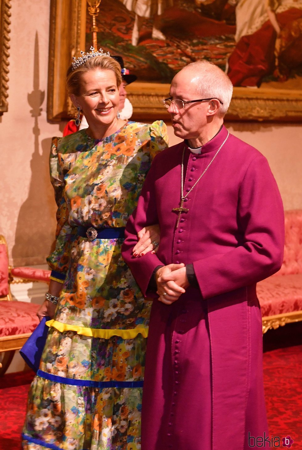 Mabel de Holanda y el Arzobispo de Canterbury en la cena de Estado a Guillermo Alejandro y Máxima de Holanda