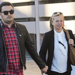 Belén Esteban y Miguel Marco a su llegada a un juicio en Madrid