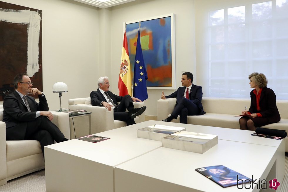 Richard Gere y Pedro Sánchez en La Moncloa