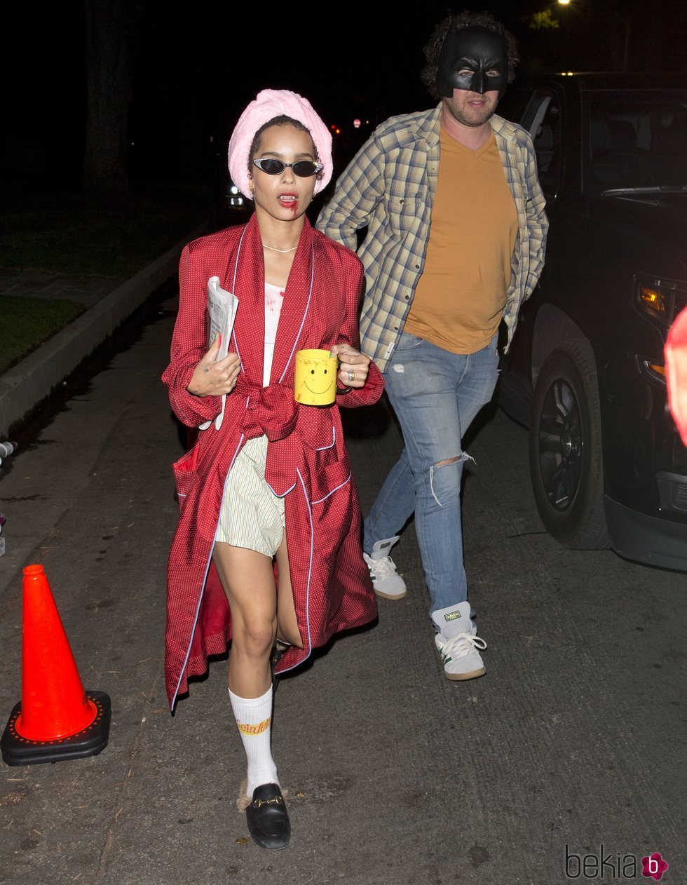 Zöe Kravitz llegando a la fiesta de Halloween en Casamigos