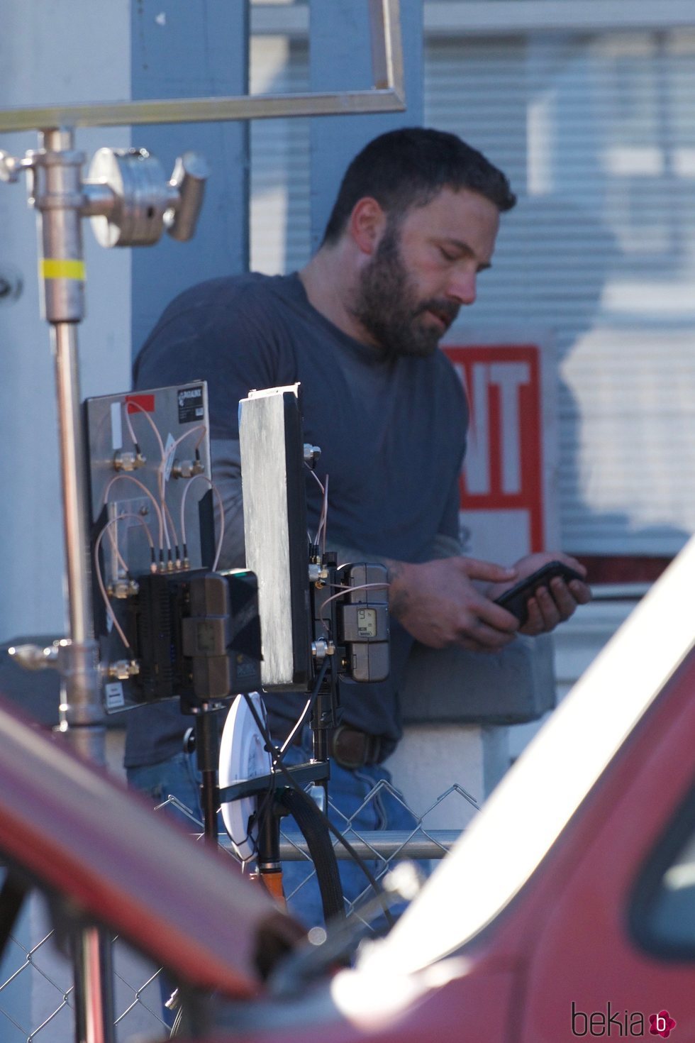 Ben Affleck en un set de rodaje