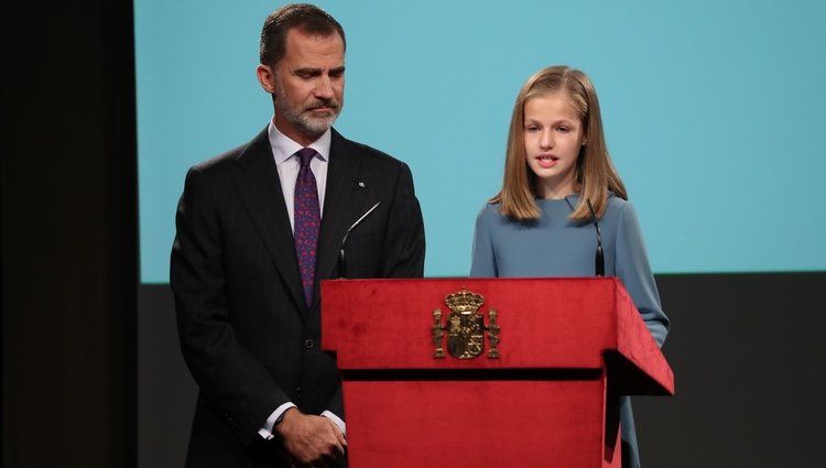 La Princesa Leonor en su primera intervención pública en el día de su 13 cumpleaños