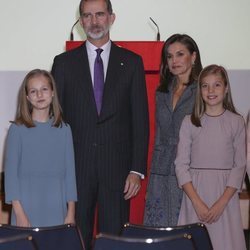 Los Reyes Felipe y Letizia, la Princesa Leonor y la Infanta Sofía en la lectura de la Constitución