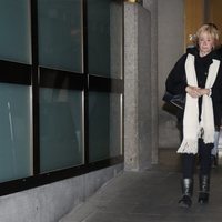 María Teresa Fernández de la Vega llegando a la capilla ardiente de Álvaro de Luna