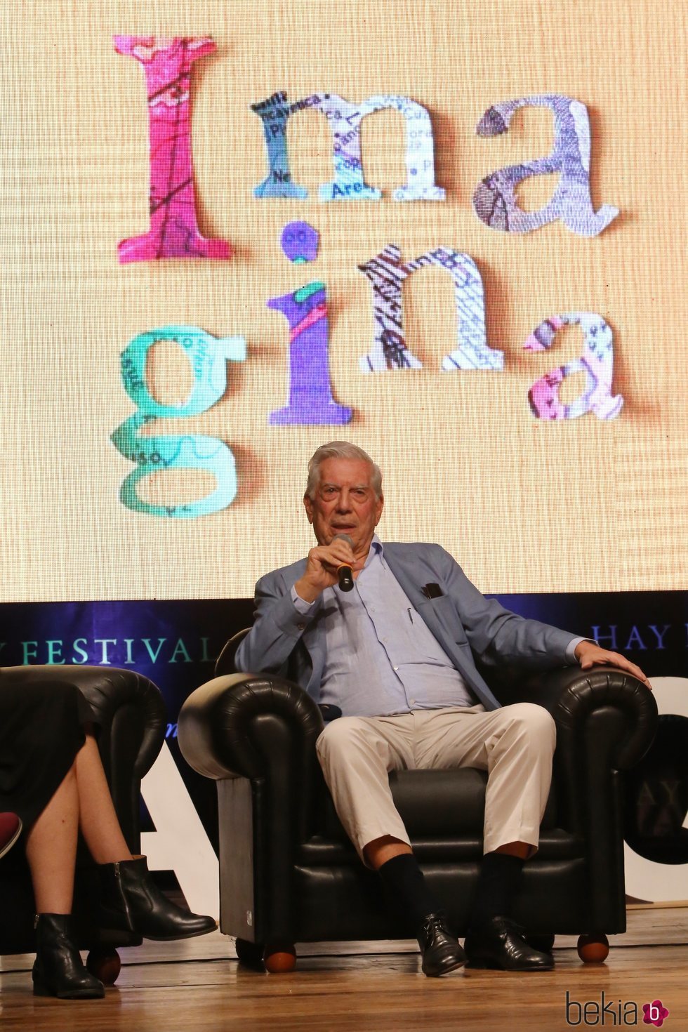 Mario Vargas Llosa durante su coloquio en 'Hay Festival'