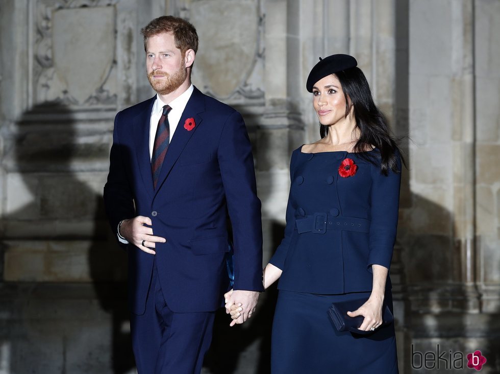 El Príncipe Harry y Meghan Markle en la misa por el centenario del final de la I Guerra Mundial