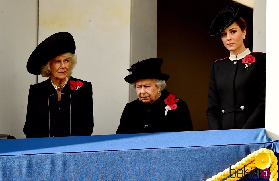 La Reina Isabel, Camilla Parker y Kate Middleton en el Día del Recuerdo 2018