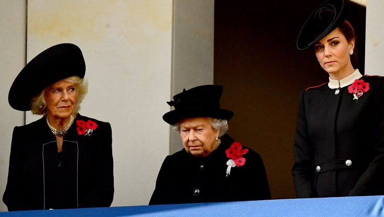 La Reina Isabel, Camilla Parker y Kate Middleton en el Día del Recuerdo 2018