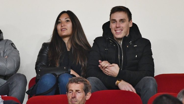 Louis Ducruet y Marie Chevallier durante un partido de fútbol