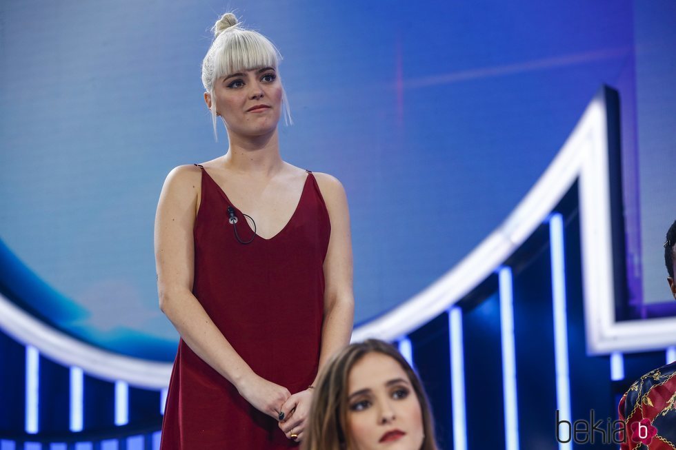 Alba Reche durante la valoración del jurado en la Gala 8 de 'OT 2018'