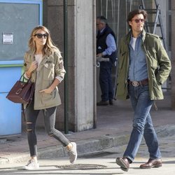 Rafa Medina y Laura Vecino llegando a la boda de Marta Ortega y Carlos Torretta