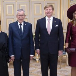 Los Reyes Guillermo Alejandro y Máxima de Holanda reciben al Presidente de Austria