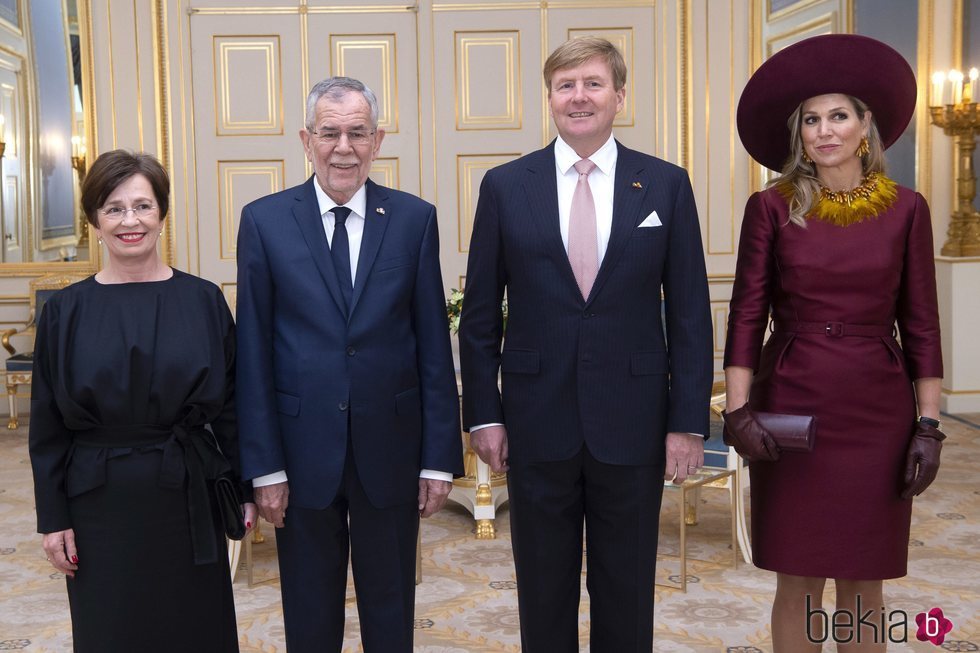 Los Reyes Guillermo Alejandro y Máxima de Holanda reciben al Presidente de Austria