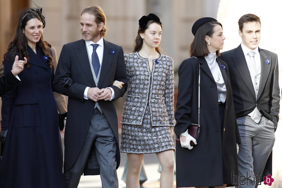 Tatiana Santo Domingo, Andrea Casiraghi, Alexandra de Hannover, Pauline Ducruet y Louis Ducruet en el Día Nacional de Mónaco 2018