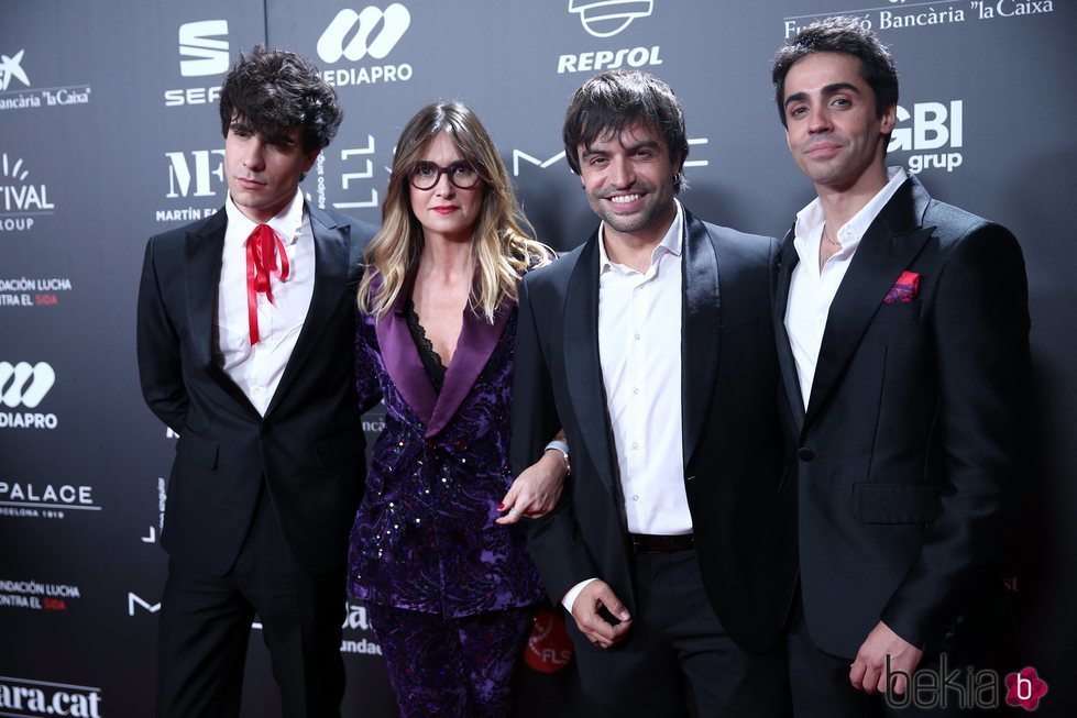 Javier Calvo, Noemí Galera, Manu Guix y Javier Ambrossi en la gala 'People in red' 2018