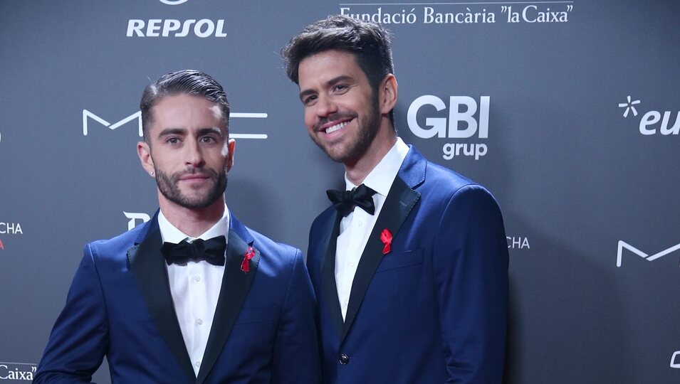 Pelayo Díaz y Andy McDougall en la gala 'People in red' 2018