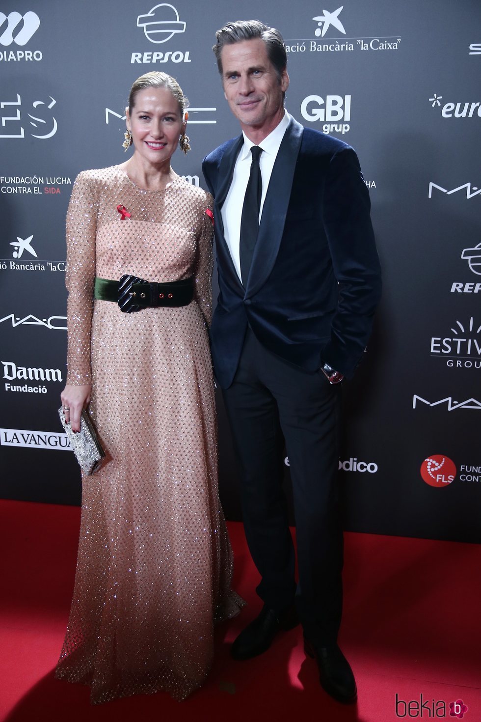 Fiona Ferrer y Marc Vanderloo en la gala 'People in red' 2018