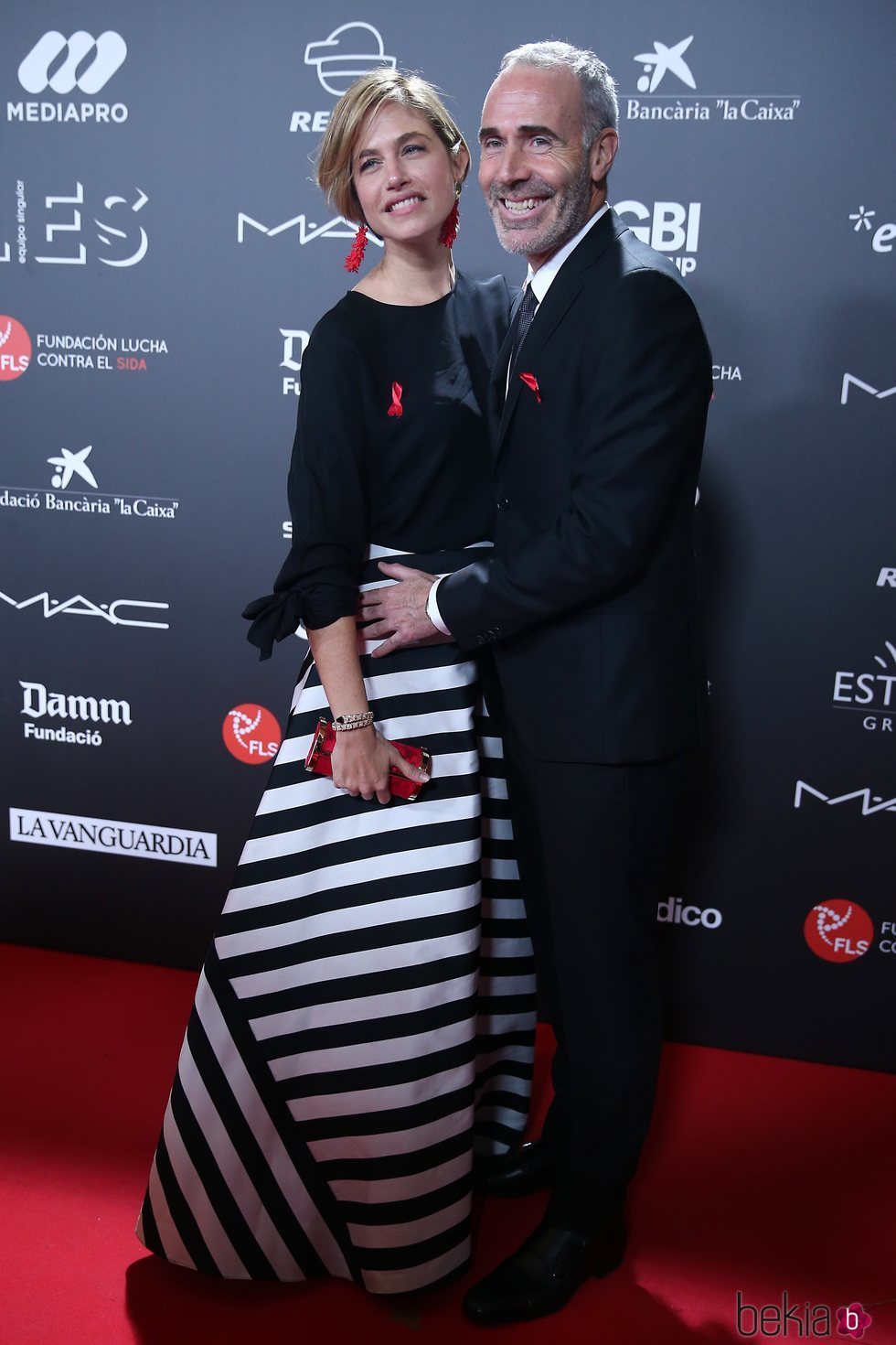 Martina Klein y Álex Corretja en la gala 'People in red' 2018