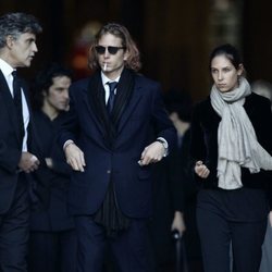 Andrea Casiraghi, Tatiana Santo Domingo y el padre de esta, Julio Santo Domingo en el funeral de Luigi d'Urso en 2006