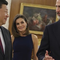 El Presidente de China junto a los Reyes de España en el Palacio de La Zarzuela