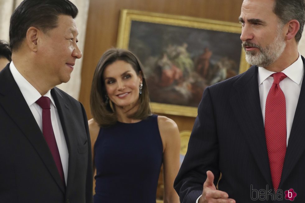 El Presidente de China junto a los Reyes de España en el Palacio de La Zarzuela