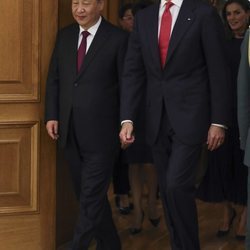 El Rey Felipe VI junto al Presidente de China en el Palacio de La Zarzuela