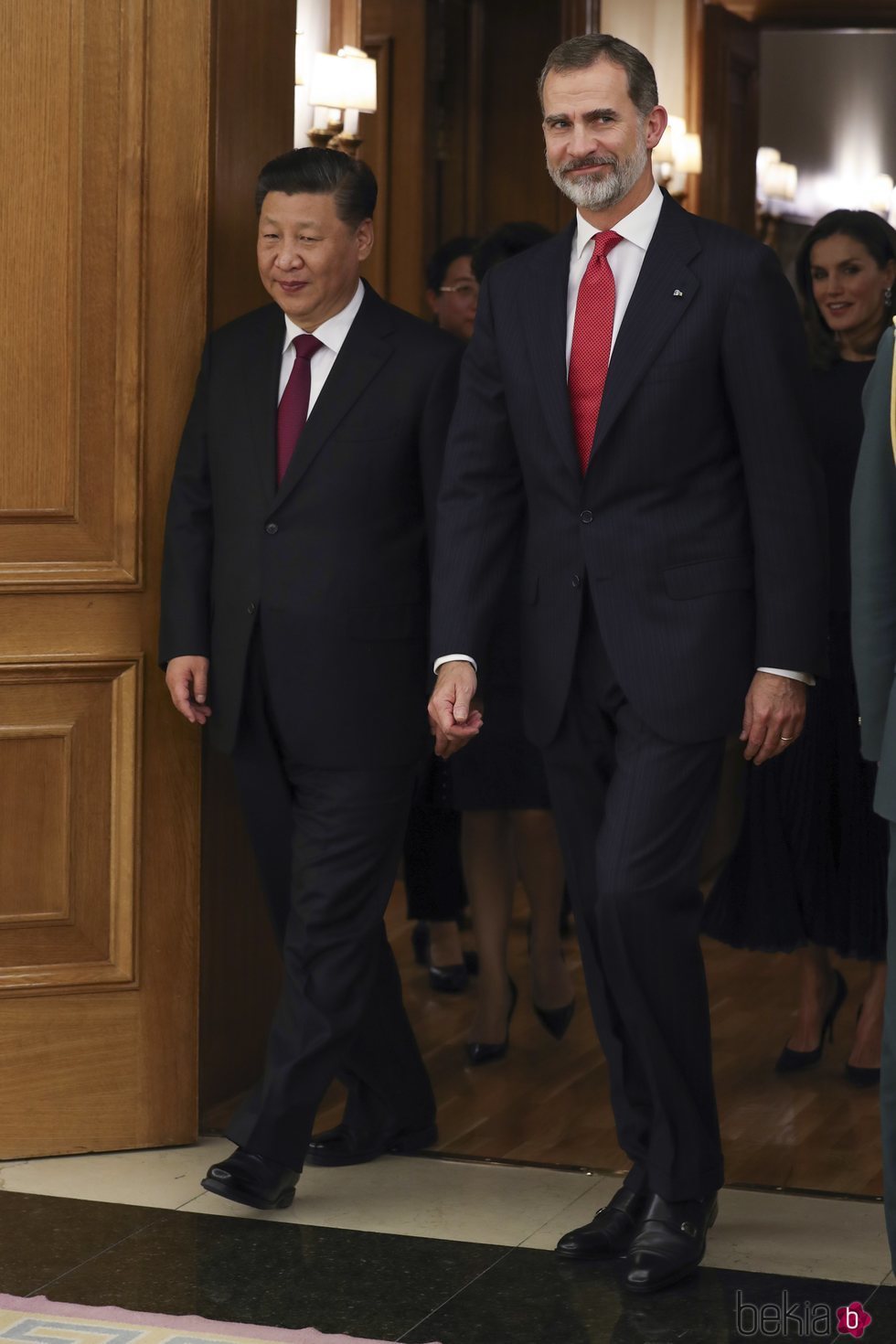 El Rey Felipe VI junto al Presidente de China en el Palacio de La Zarzuela