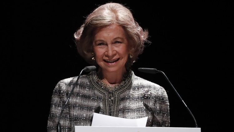 La Reina Sofía leyendo su discurso en los Premios Especial Solidarios ONCE 2018