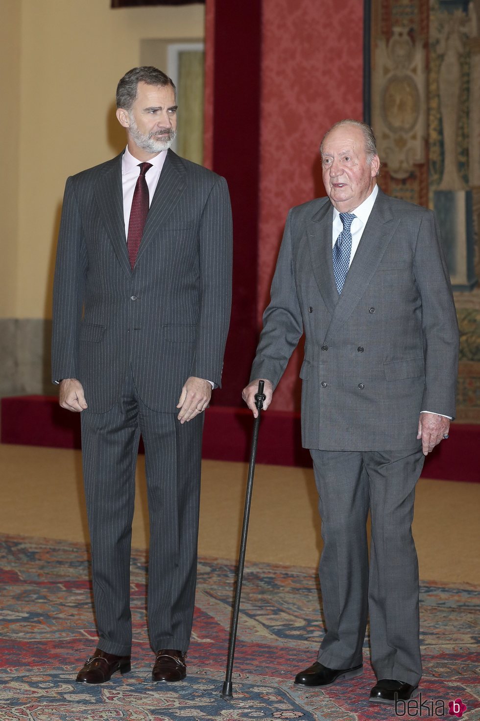 El Rey Felipe y el Rey Juan Carlos en la audiencia por el 40 aniversario de la Constitución