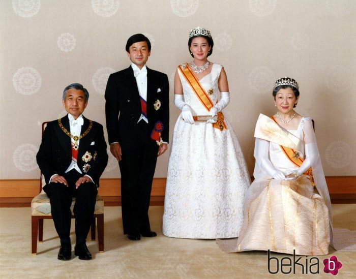 Naruhito y Masako de Japón en el día de su boda