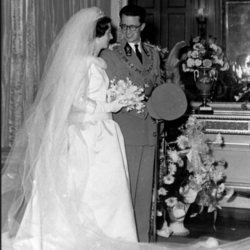 Los Reyes Balduino y Fabiola de Bélgica el día de su boda