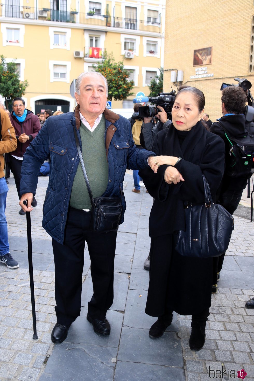 Bernardo Pantoja y Junco acudiendo al entierro de Chiquetete