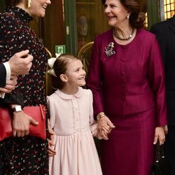 Victoria de Suecia, Estela de Suecia y Silvia de Suecia en el seminario por el 75 cumpleaños de Silvia de Suecia