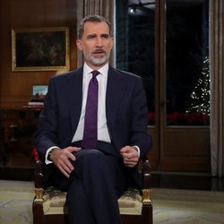 El Rey Felipe VI durante el mensaje de Navidad de 2018