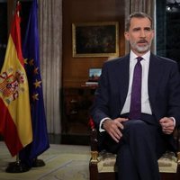 El Rey Felipe VI durante el mensaje de Navidad de 2018