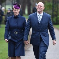 Zara Phillips y Mike Tindall llegando a la Misa de Navidad 2018