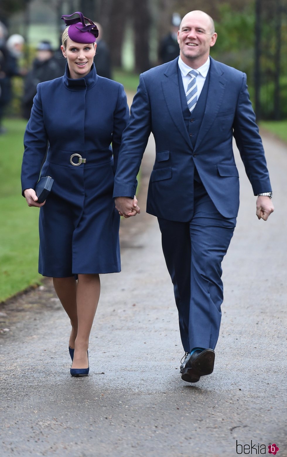 Zara Phillips y Mike Tindall llegando a la Misa de Navidad 2018