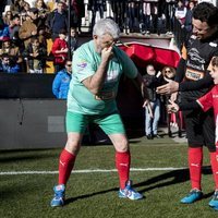 Millan Salcedo y Jose Ortega Cano en el Partido benéfico Artistas vs Famosos