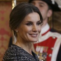 Primer plano de la Reina Letizia durante la Pascua Militar 2019