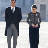 La Reina Letizia con Pedro Sánchez durante la Pascua Militar 2019