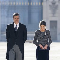 La Reina Letizia con Pedro Sánchez durante la Pascua Militar 2019