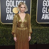 Lucy Boynton en la alfombra roja de los Globos de Oro 2019