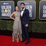 Emily Blunt y John Krasinski en la alfombra roja de los Globos de Oro 2019