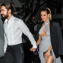 Heidi Klum y Tom Kaulitz saliendo de la fiesta de Warner Bros tras los Globos de Oro 2019