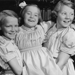 Las Princesas Irene, Margarita y Beatriz de Holanda cuando eran pequeñas