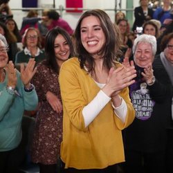 Irene Montero en su primer día de trabajo tras la baja por maternidad