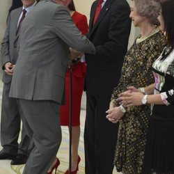 El Rey Felipe y el Rey Juan Carlos, muy cómplices en los Premios Nacionales del Deporte 2017